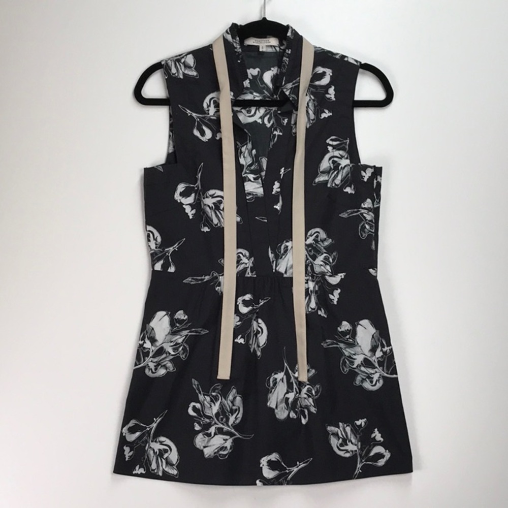 DOROTHEE SCHUMACHER Floral White and Brown Women Sleeveless Top size 2